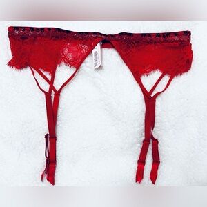 Nwt Victoria Secret Red cherry rhinestone garter Size M/L